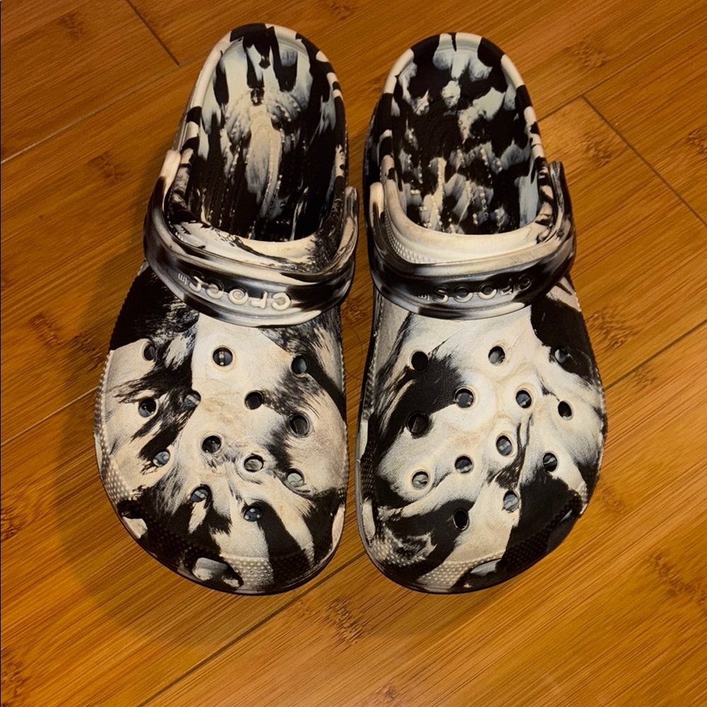 Black and White Crocs